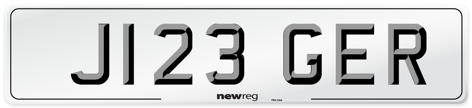 J123 GER Number Plate from New Reg